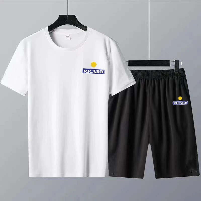 Summer Short Sleeve T Shirt and Shorts Set Cotton Mens T-Shirts Set Letter Print High Quality Oversized Women Tee Free Shipping