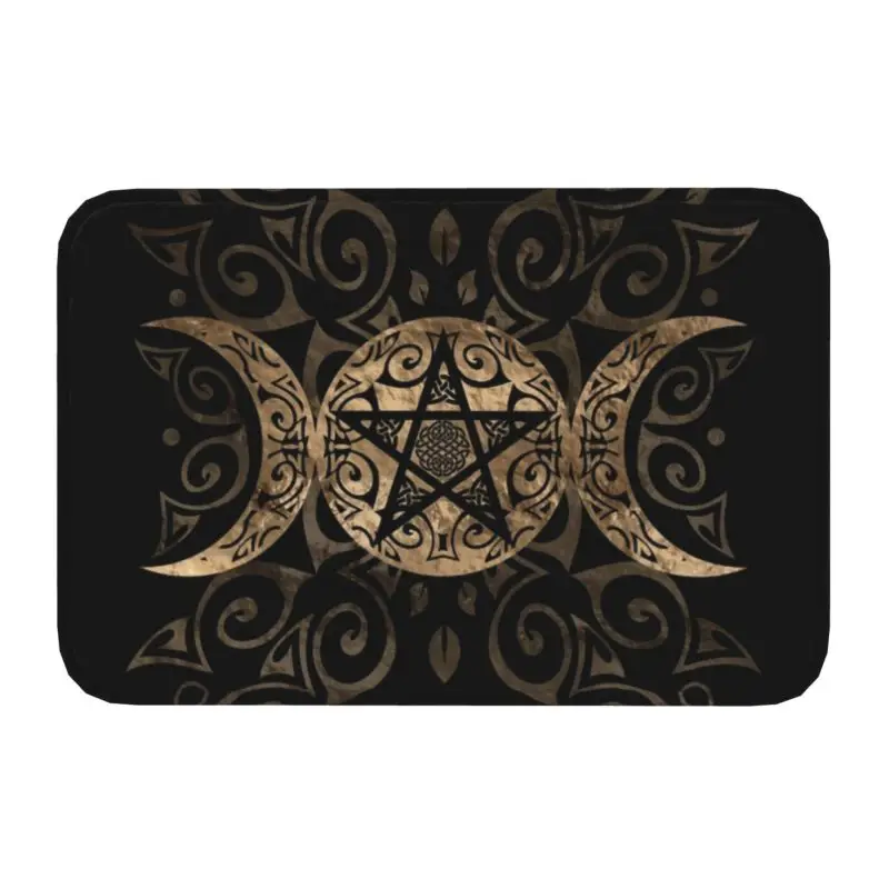 

Moon Goddess Pentagram Carpet Door Mat Bath Kitchen Mats Anti-Slip Goth Witch Pagan Wiccan Doormat Balcony Entrance Footpad