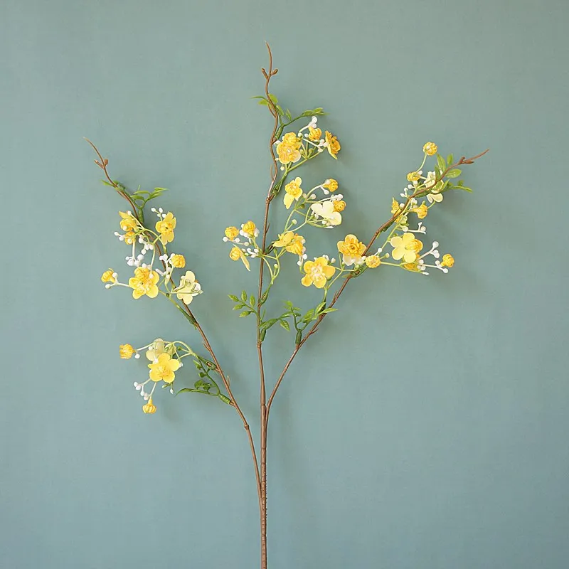 

Шелковые цветы сливы 64 см, искусственные цветы в скандинавском стиле для домашней свадебной вечеринки, Длинные ветки, дешевые цветы