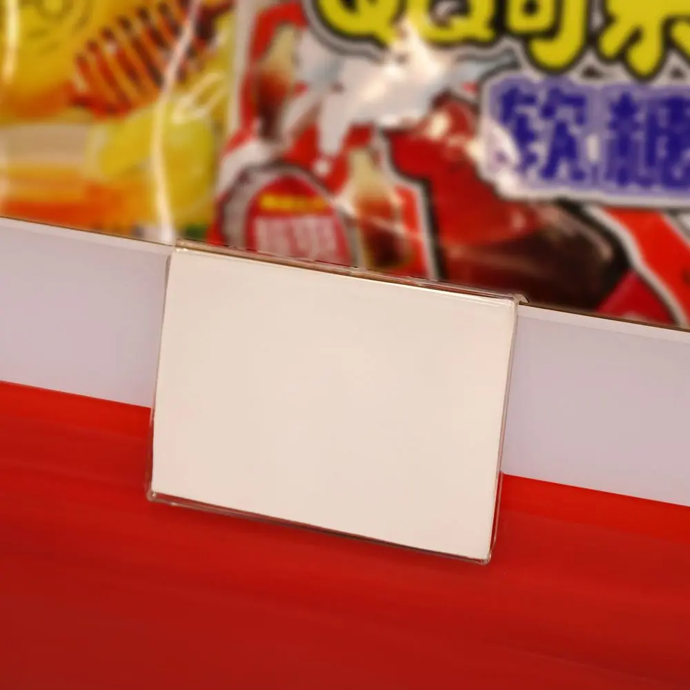 

L Shape Retail Store Supermarket Mall Counter Top Stand Shelf Label Holder Price Card Tag Acrylic Sign Display Holder