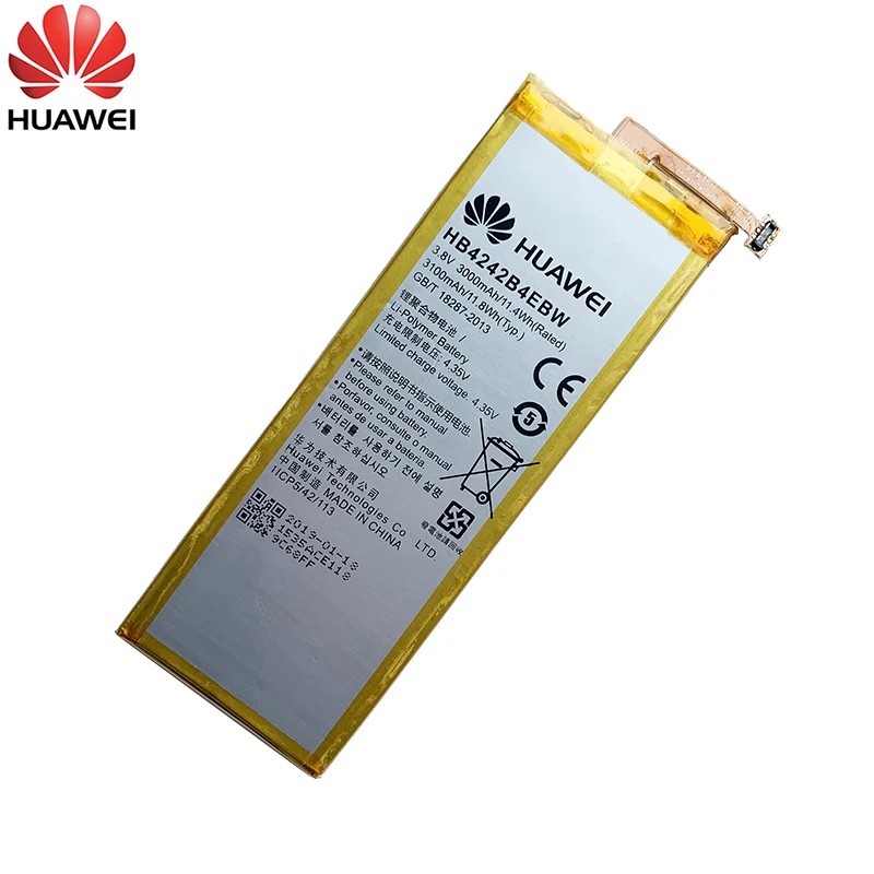 100% оригинальный сменный аккумулятор Hua Wei HB4242B4EBW для Huawei Honor 6 / 4X 7i Shot X ShotX 3000 мАч |