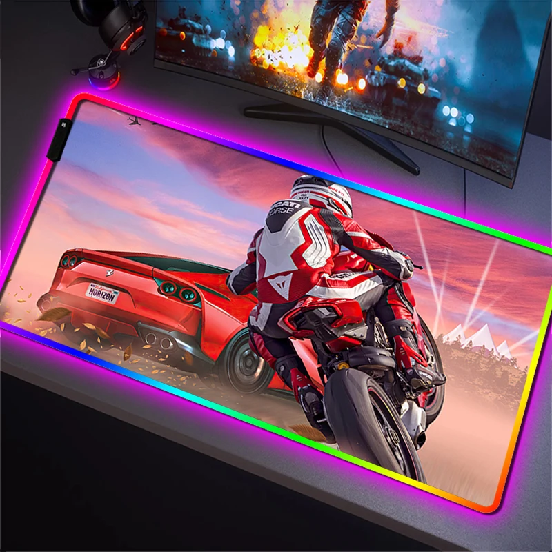 

Forza Horizon 4 Desk Protector LED Mouse Pad Backlight Gamer Keyboard RGB Pc Accessories Mousepad Gaming Mats Mat Mause Pads Xxl