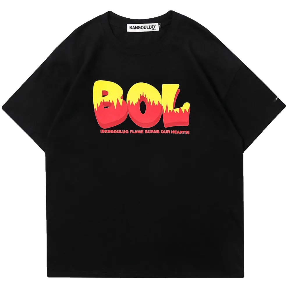 

Men T-shirt Funny Foaming Fire Letters Print Cotton O-neck Top T-shirts 2022 Streetwear Harajuku Casual Hip Hop T Shirt for Men