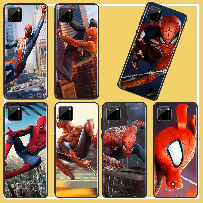 

Marvel Spiderman Anime Phone Case For OPPO Find X2 X3 X5 Pro Lite Neo 5G Reno 4 5 6 7 Lite Z 4G 5G Pro SE Black luxury Back Capa