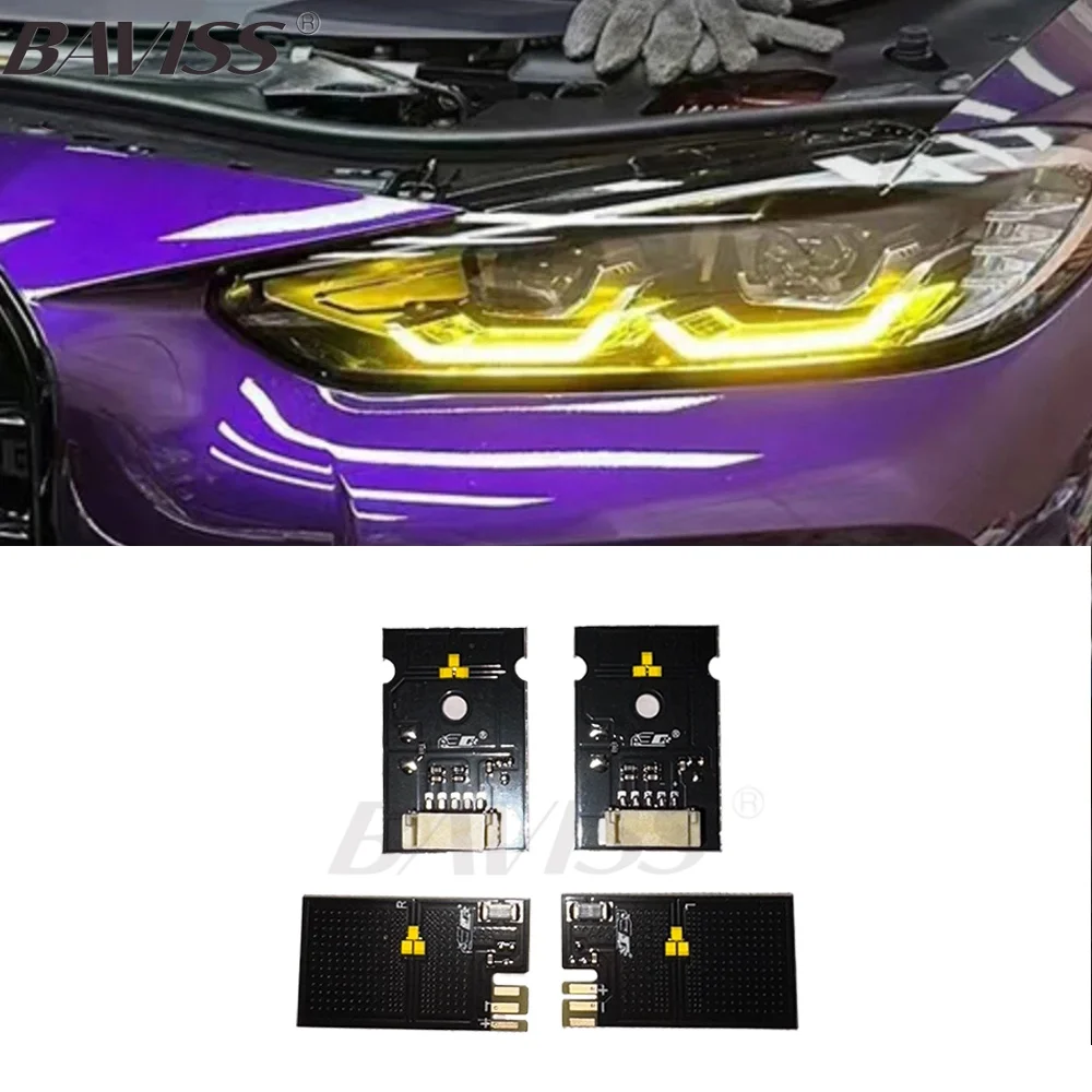 

Светодиодные Дневные Ходовые Огни BAVBISS DRL Для BMW M3 M4 G80 G22 G82 G23 G26, Желтые, Синие, Красные, «ангельские Глазки»