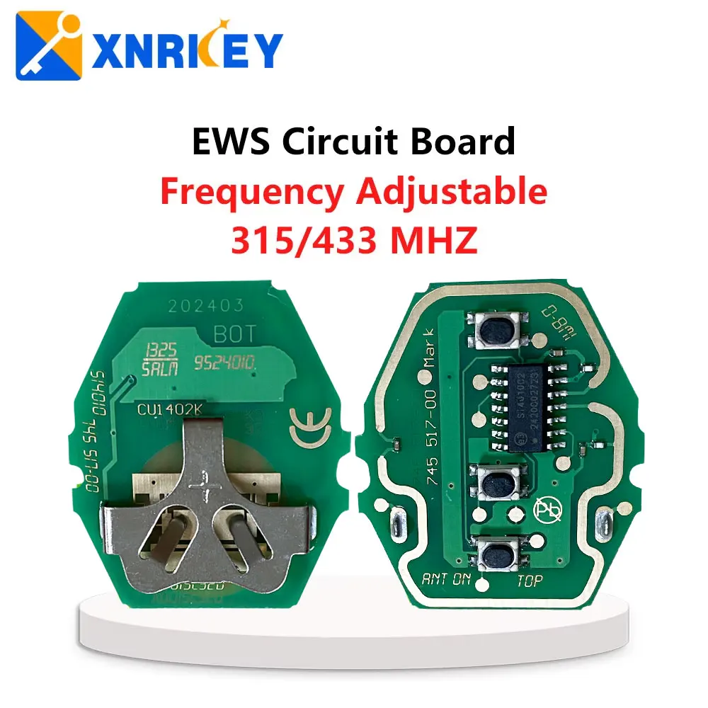 Печатная плата дистанционного ключа XNRKEY для BMW 1 3 5 7 X серии E38 E39 E46 EWS System 315/433 МГц 3 кнопки Замена платы автомобильного ключа без аккумулятора