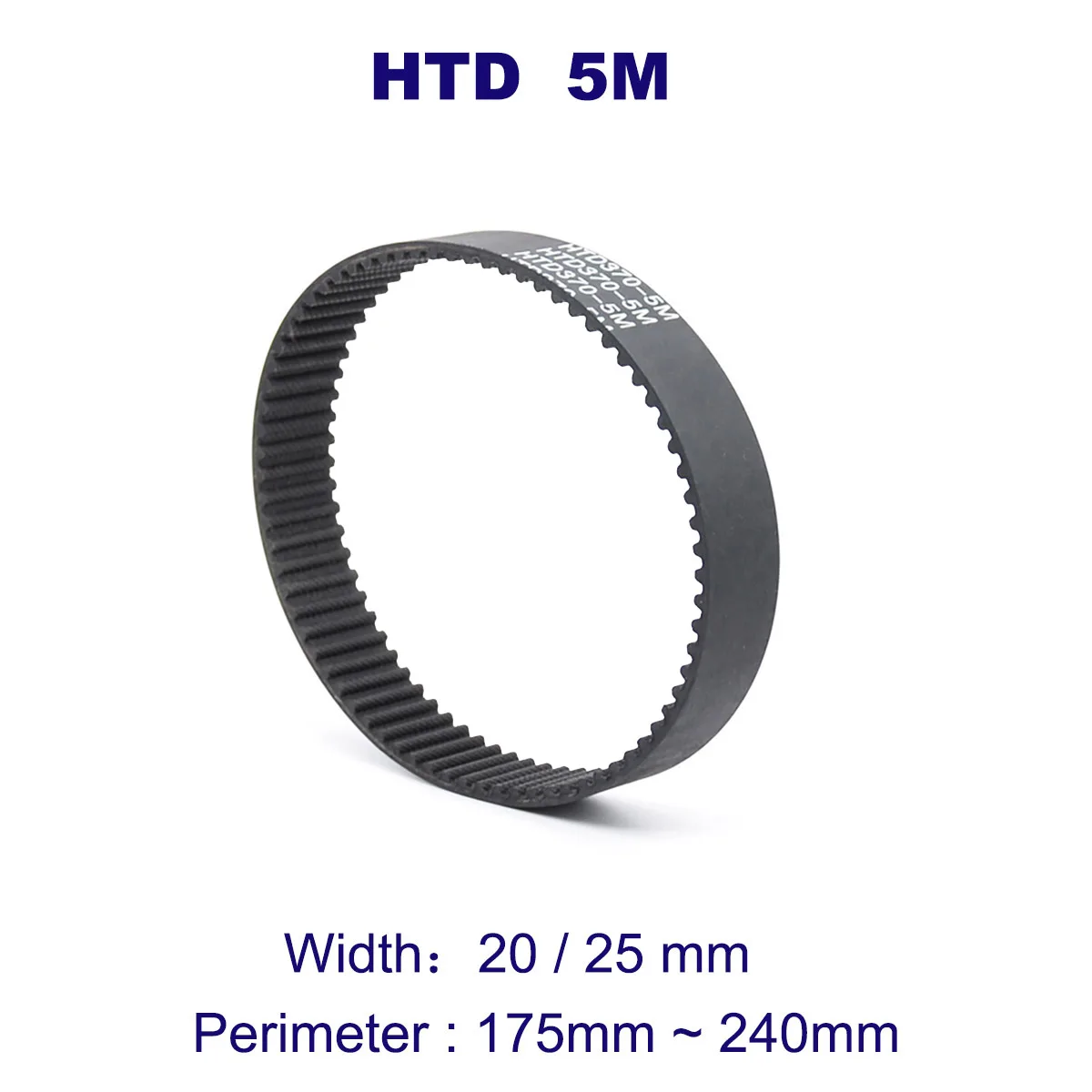 

HTD 5M Timing Belt Pitch 5mm Width 20 25mm Closed Rubber Drive Belts Perimeter 175 180 200 205 210 215 220 230 235 240mm 1-3pcs