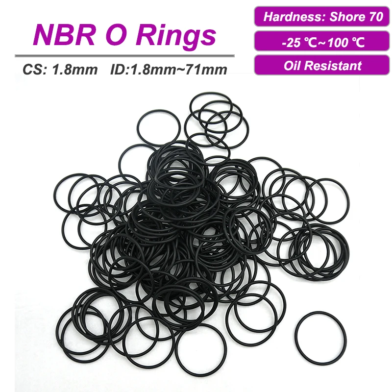 

10/50/100 шт. NBR уплотнительное кольцо CS 1,8 мм ID 1,8 ~ 71 мм резиновая прокладка уплотнительные кольца для автомобильного крана кондиционера под давлением сантехника ремонт