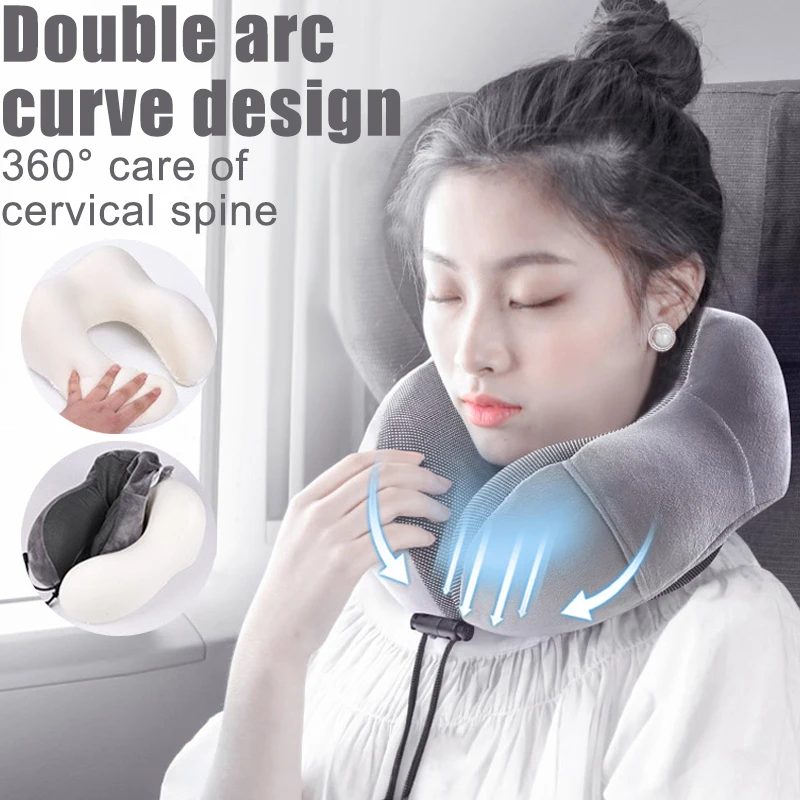 

Soft Slow Rebound Space Travel Pillow U Shaped Memory Foam Neck Pillows Cervical Healthcare Massage Neck Pillow for Nap Airplane