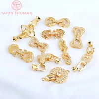 5057 9x37mm 24k gold color brass with zircon bracelet connector clasp high quality diy jewelry accessories wholesale