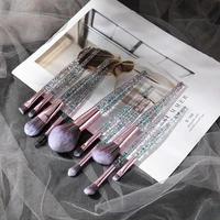 new 10pcs colorful makeup brush set glitter shinny crystal foundation blending power cosmetic beauty make up tool set