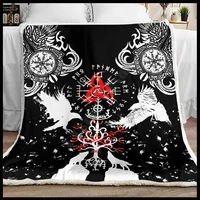 beautiful vikings tattoo 3d printed fleece blanket beds hiking picnic thick quilt fashionable bedspread sherpa throw blanket 01