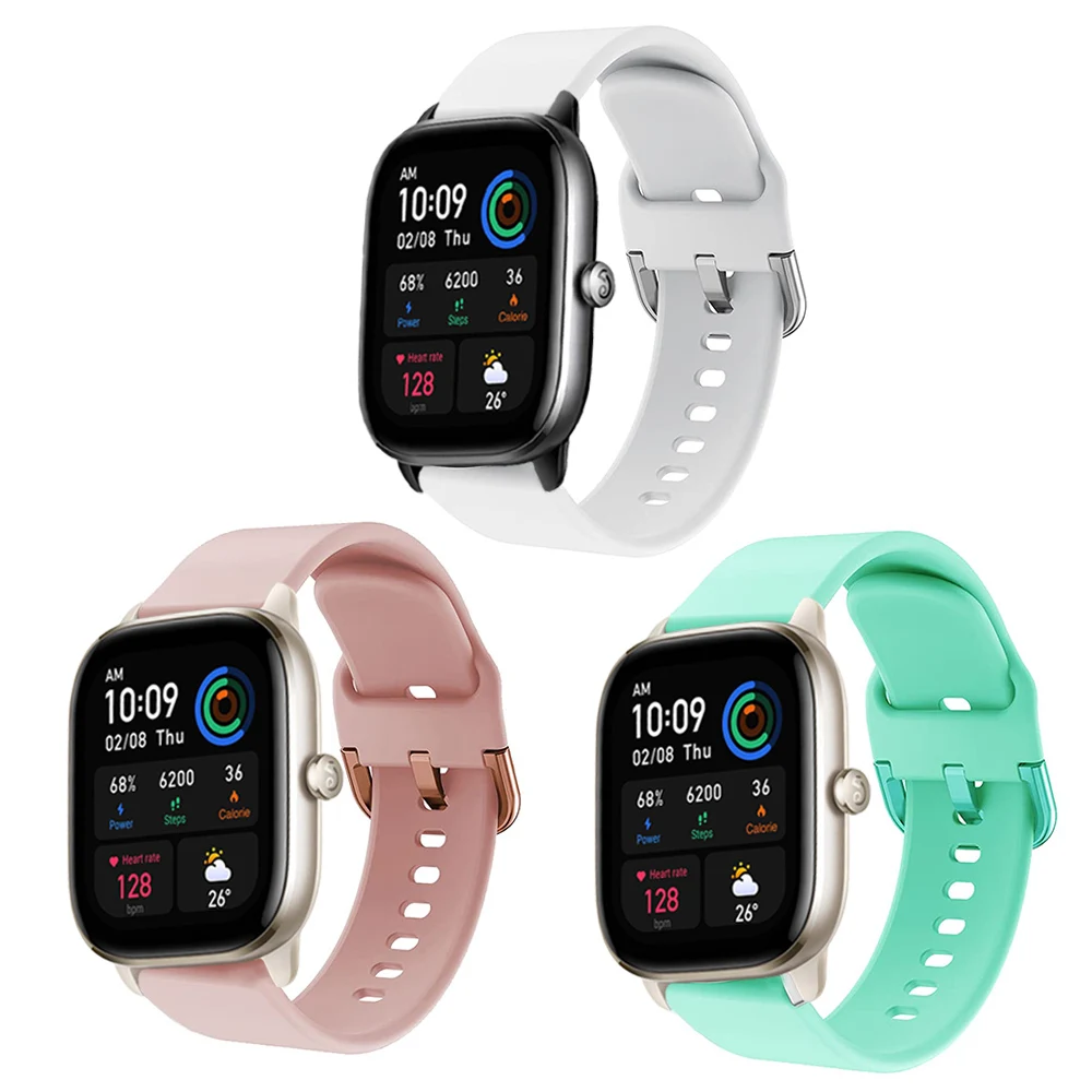 Цветной ремешок с пряжкой для Amazfit GTS4 Mini 20 мм официальный браслет GTS 3 2 2E 2mini мягкий
