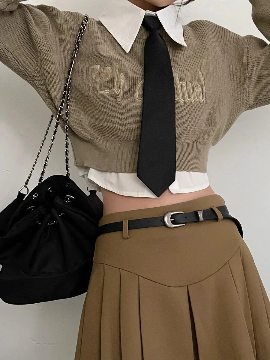 Женский ремень в стиле ретро Новый Повседневный с простым и элегантным черным