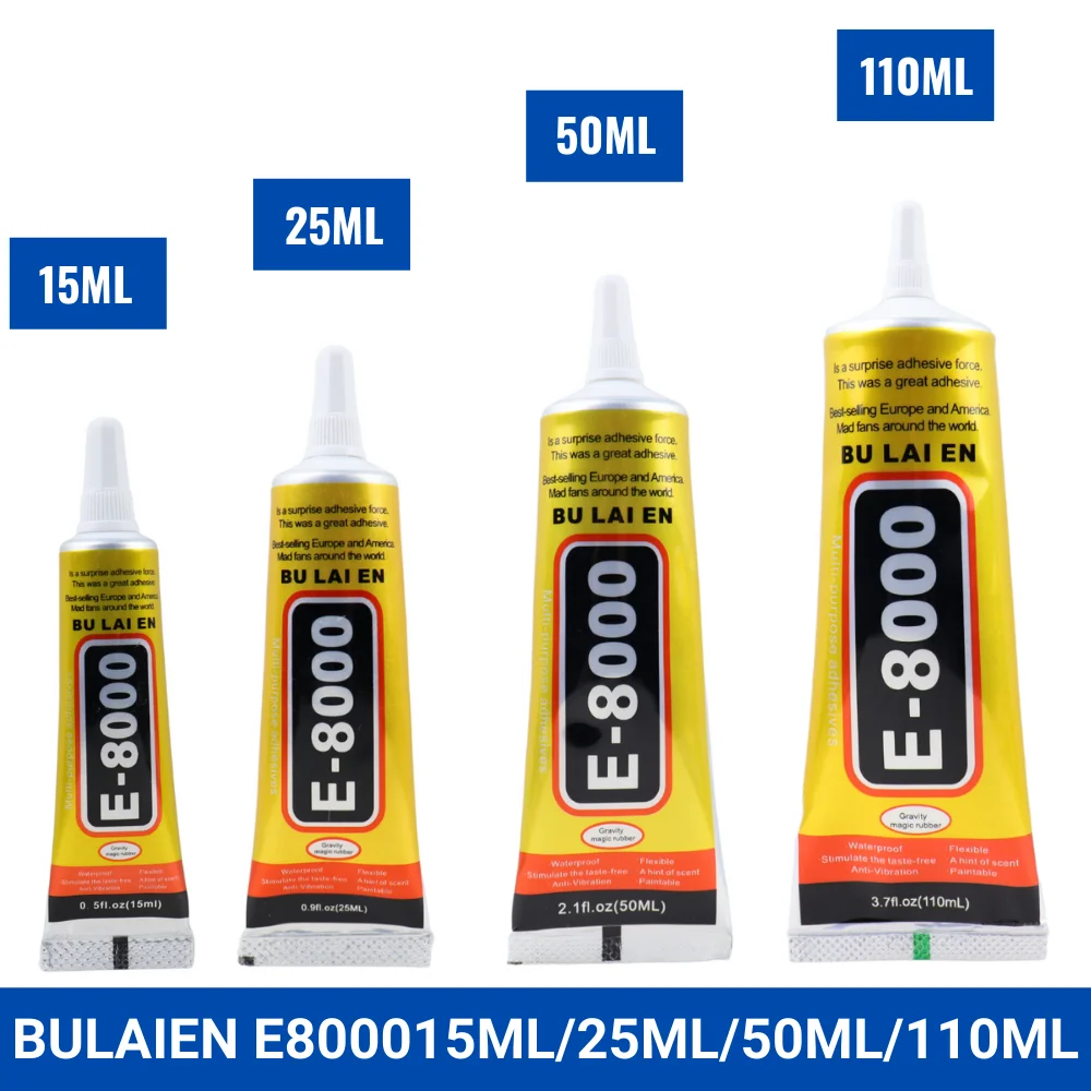 15ML 25ML 50ML 110ML E8000 Glue Bulaien Clear Contact Phone Repair Fibre Cloth DIY Metal Wood Adhesive |
