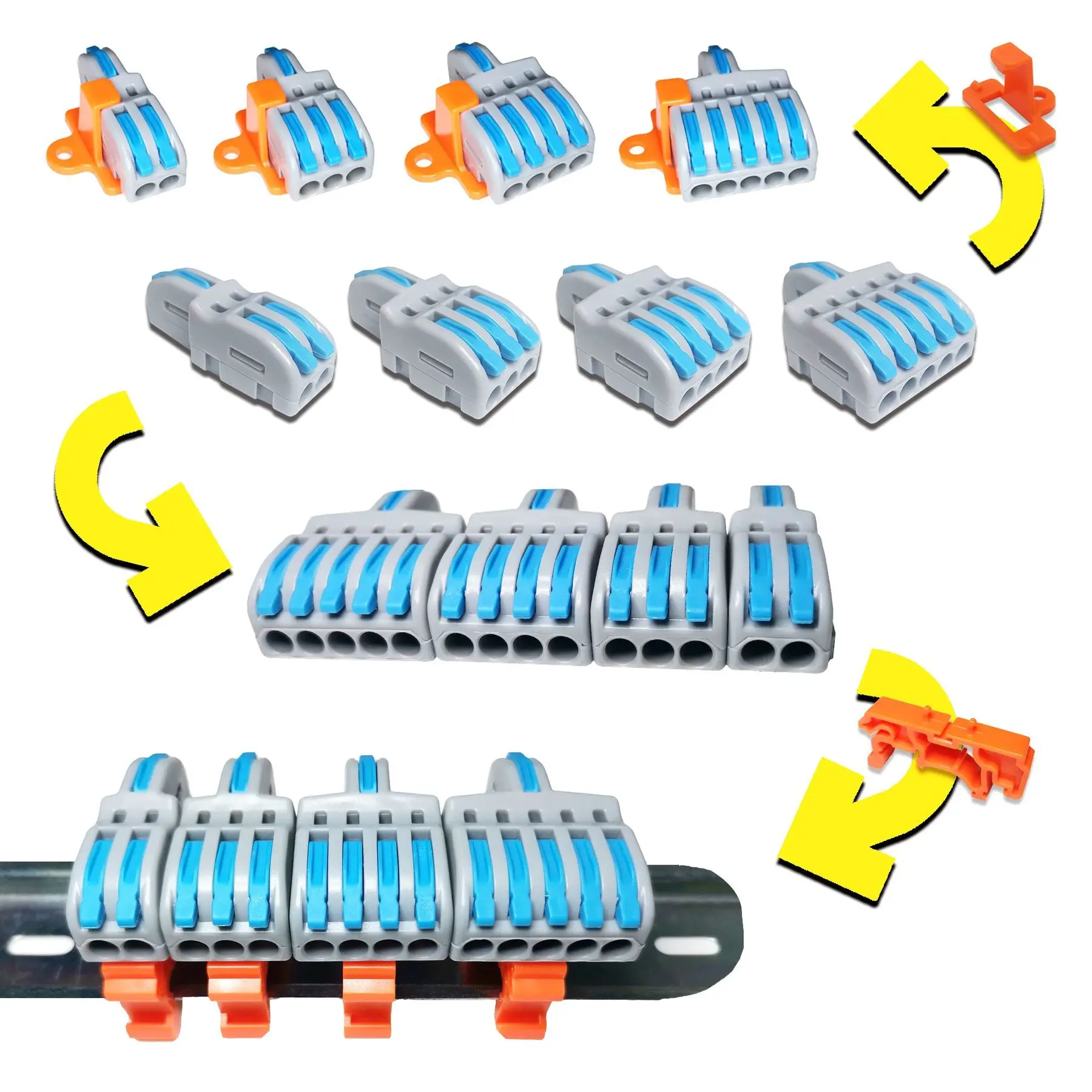 Mini Fast Wire Cable Connectors Universal Compact Conductor Spring Splicing Wiring Connector Push-in Terminal Block P421 F12