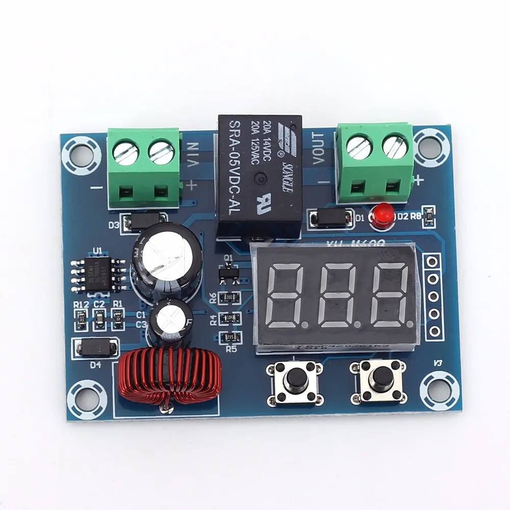 XH-M609 LED Digital Display Low Voltage Cut Off Disconnect Switch Over Discharge Protect Module for 12-36V Lead Acid Li Battery