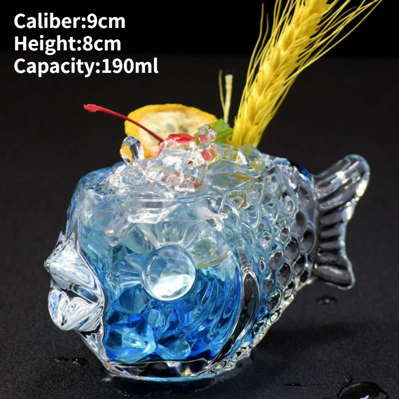 

Креативная прозрачная 3d-чашка в форме рыбы для бара, коктейля, вечевечерние, толстая Тяжелая Милая миска для смузи, чашка для холодных напитков, стеклянная чашка, кружка