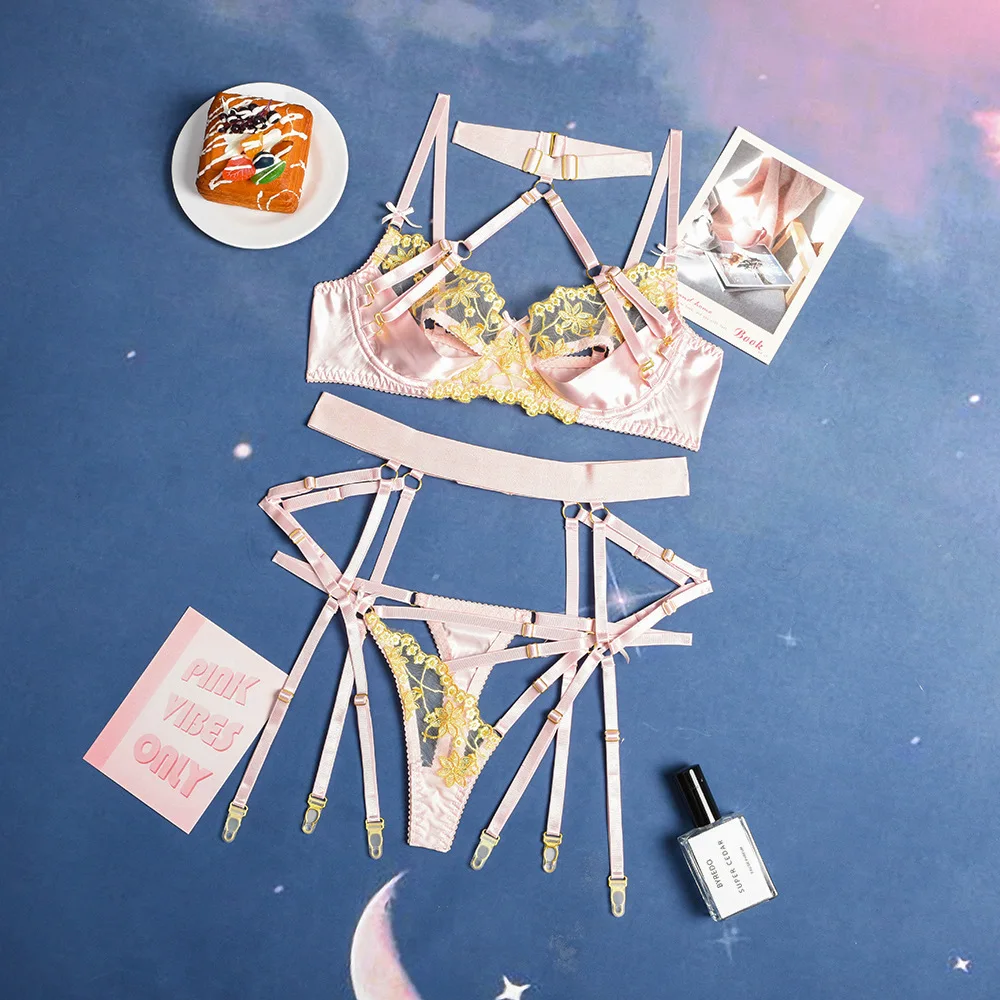 Комплект женского нижнего белья чувственный интимный бюстгальтер пуш-ап с