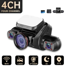 FONDIM Mini Hidden Car Dash Cam M8S 4CH DVR 360 HD 4*1080P 24H Parking Monitor Video Car Recorder Night Vision GPS WIFI 256GBmax