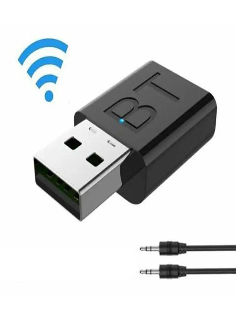 New USB Bluetooth 5.0 Audio Receiver Transmitter Car AUX Cable Kit Bluetooth Transmitter For TV PC Wireless Adapter B6Z8