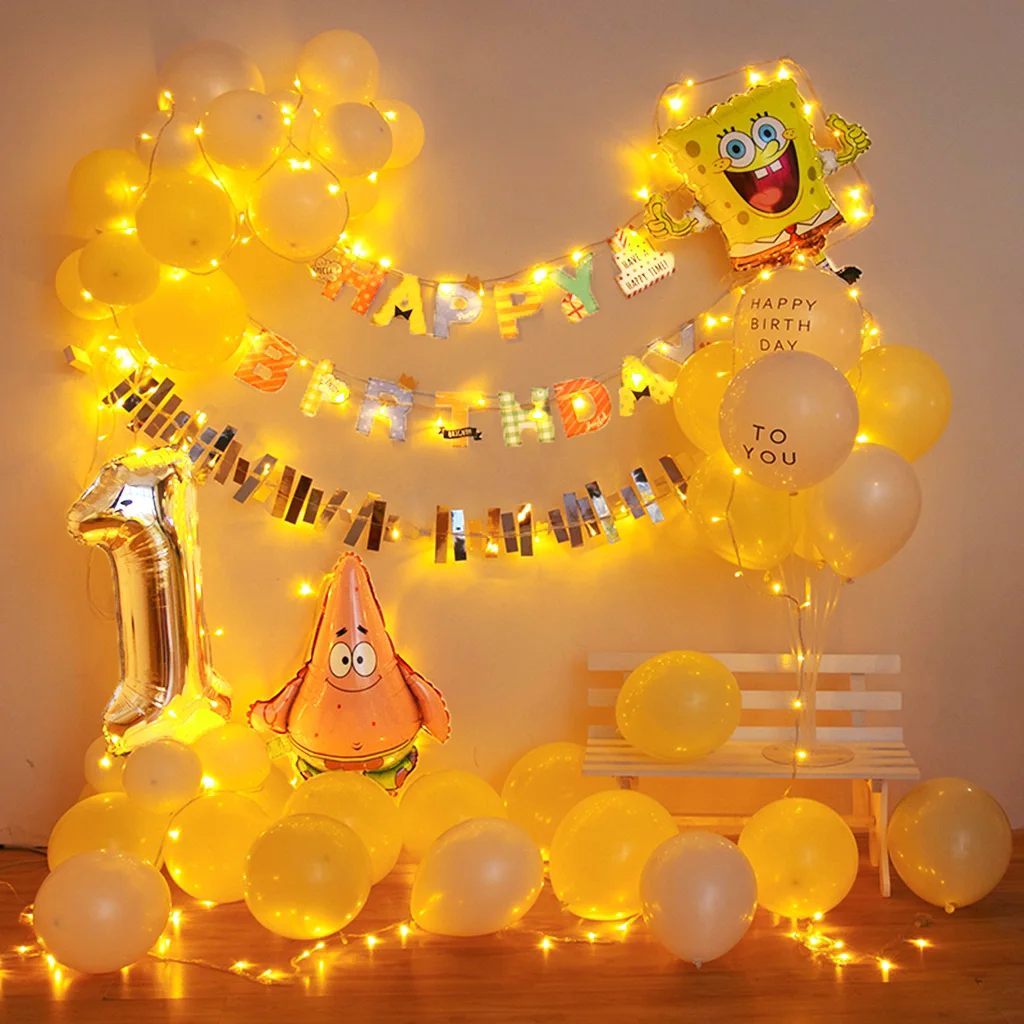 

Квадратные Штаны Губка Боб тема Патрик звезда декор для вечеринки на день рождения пейзаж воздушный шар пакет фоновая стена