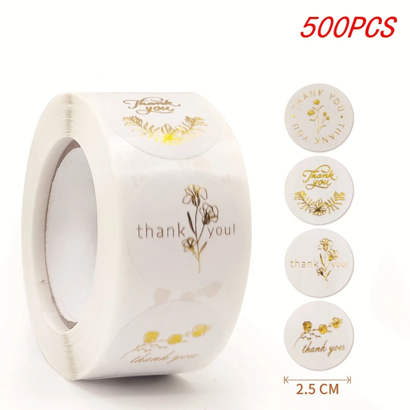 

Золотые наклейки "Спасибо", бумага, 100-500 шт