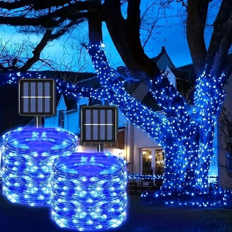 

1 упаковка, солнечная фея, водонепроницаемая гирлянда из медной проволоки, рождественская вечеринка, гирлянда, лампа на солнечной энергии для наружного сада, Хэллоуина
