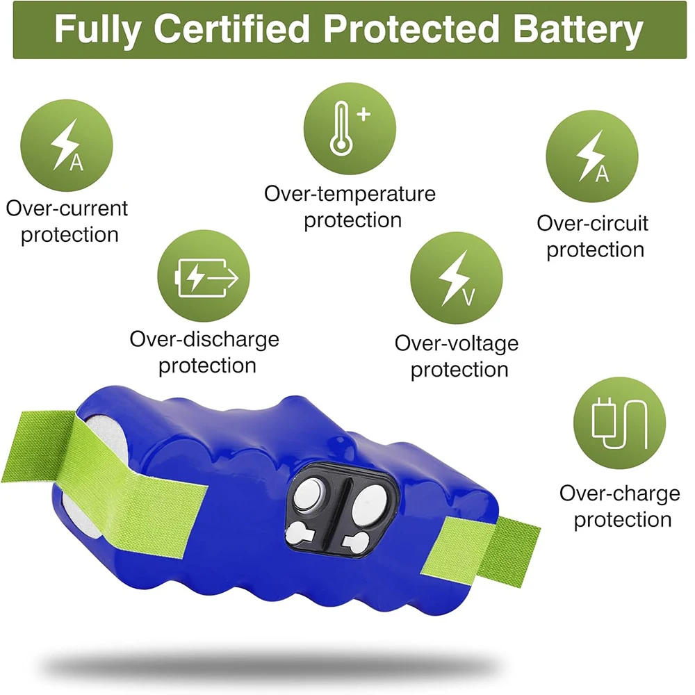 Фото Ni-MH сменная батарея 14.4V 12800mAh для iRobot Roomba серий 500, 600, 700, 800, 900 (модели 585, 595, 600, 610, 620, 630, 631, 650, 660, 760) №5
