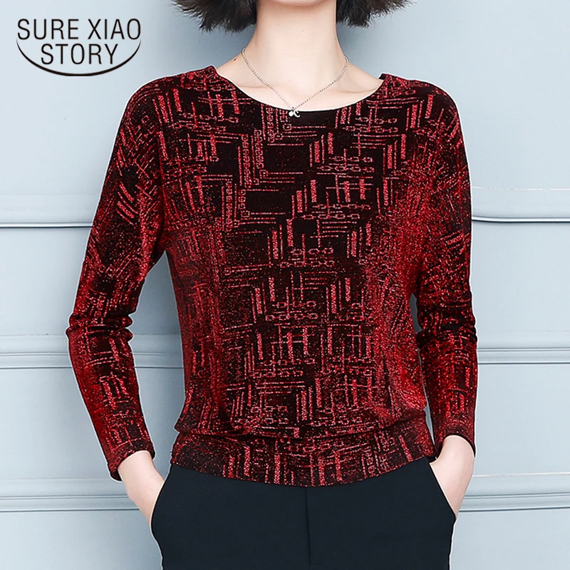 

Модная рубашка с принтом, винтажная блестящая рубашка, топы, женская блузка на весну и осень, новинка 2021, элегантные блестящие топы с блестка...