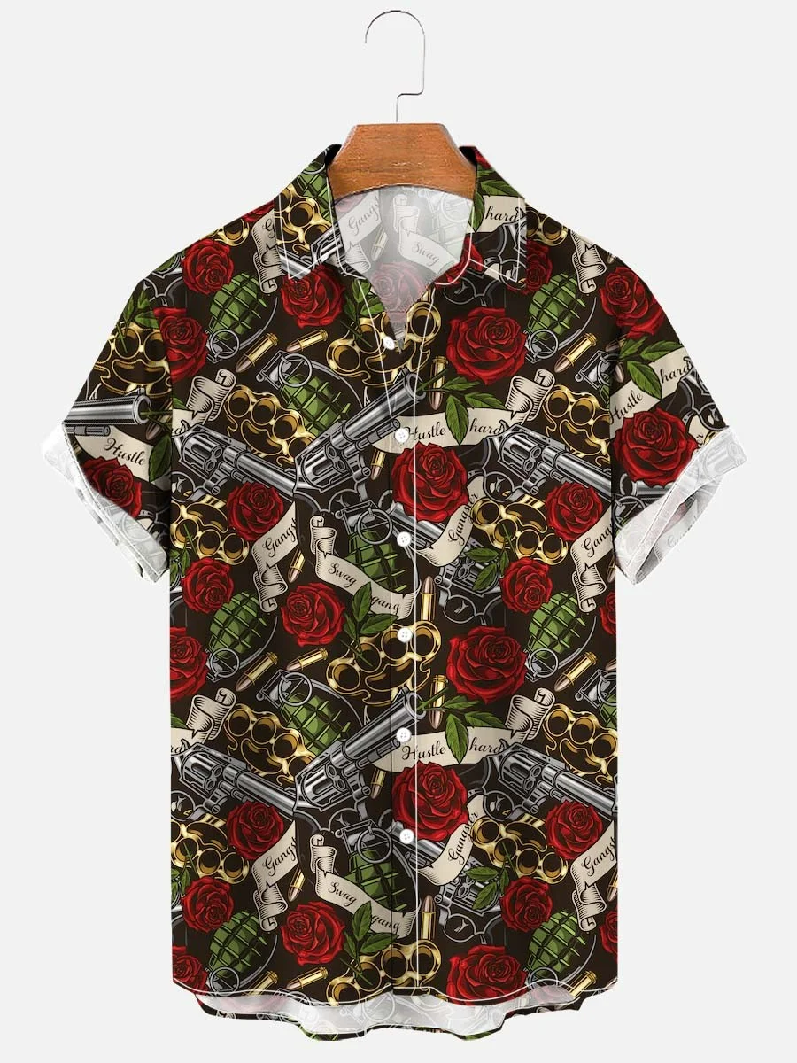 

New Summer Hawaii Beach Shirt Pattern 3D Printing Men's Casual Street Clothing Short Sleeve Top Clothing Men's Slim Fit