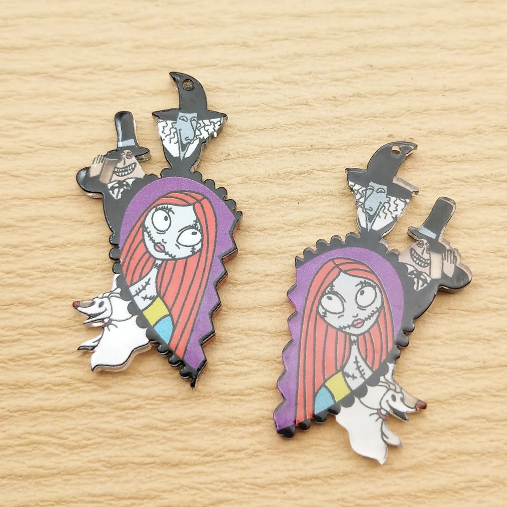 10 шт. акриловые подвески в виде сердца на Хэллоуин