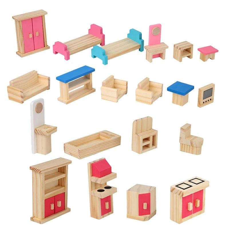 

Wooden Doll Furniture Mini Wooden Furniture Kit Dollhouse Furniture Mini House Accessories For Kid Best Gifts Model Toys