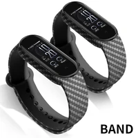 carbon fiber watch strap for xiaomi m3 m4 m5 m6 tpu bracelet watch band for miband 3 4 5 6 mi band wristband replacement correa