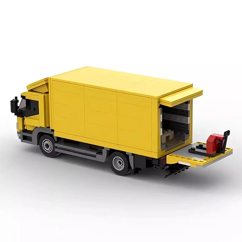 Фото Конструктор Bricklink MOC технический автомобиль, машинка для перевозки, пикап, бензированный грузовик Atego, желтые автомобили, строительные блоки, игрушки, рождественский подарок №3