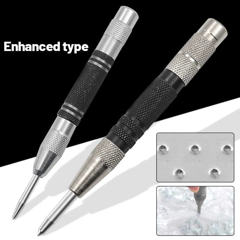 

Silver Black Center Punch Center Punch Locator Window Breaker Sample Punch 128mm/155mm Woodworking Punch