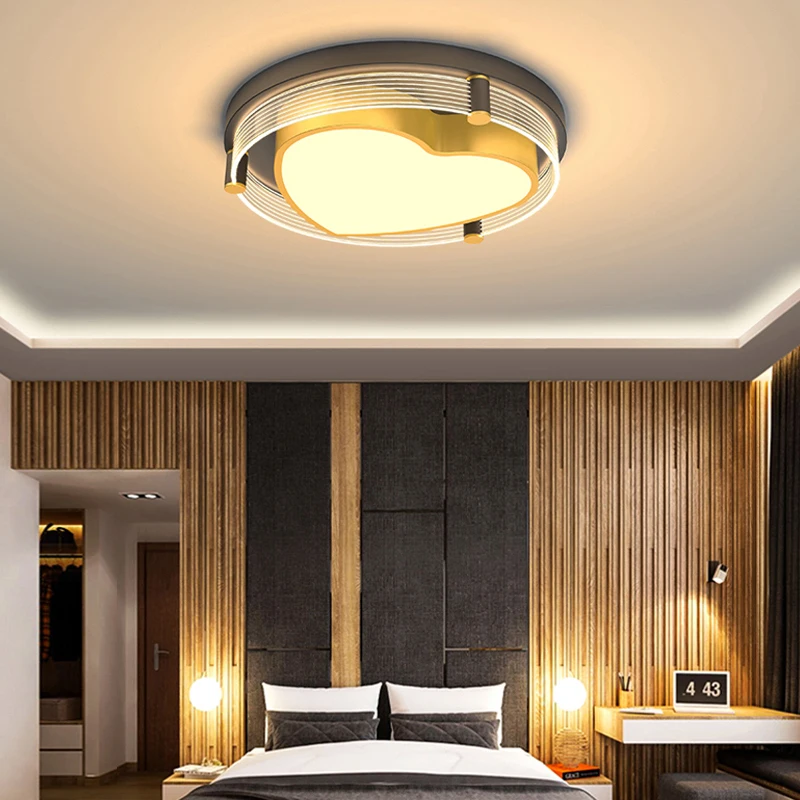 2021 New Modern Led Ceiling Lights For Children's Living Room Bedroom  Transparent Acrylic Indoor Lamp Heart Shaped Fixtures