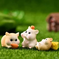animal sculpture practical casting adorable painted eating cute hamster figurine kids toy animal statue animal figurine