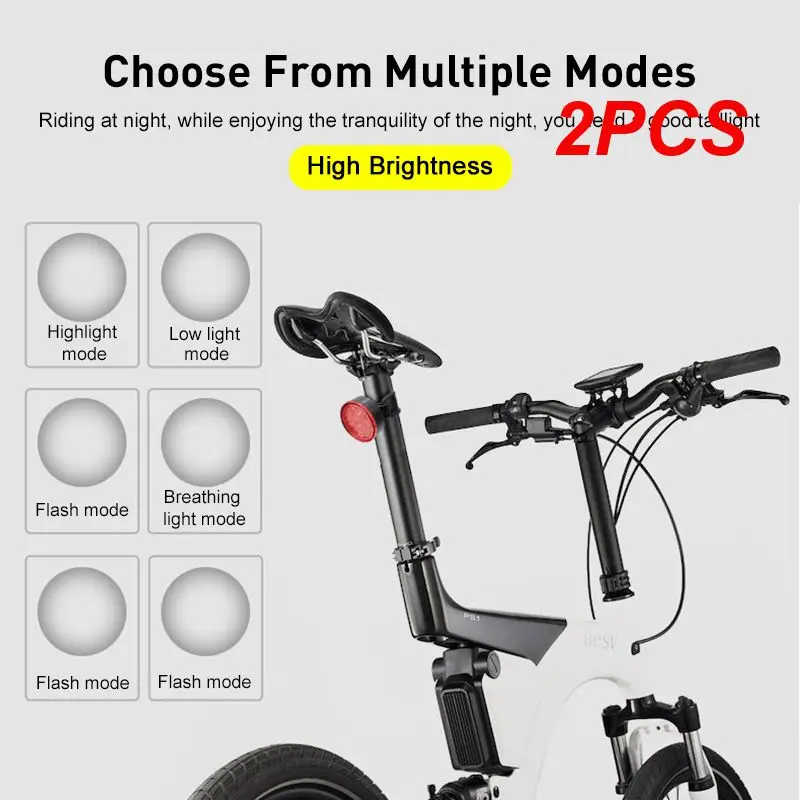 

2PCS Night Riding Gear Long Battery Life Usb Rechargeable Lights Durable Top-rated Cycling Accessories