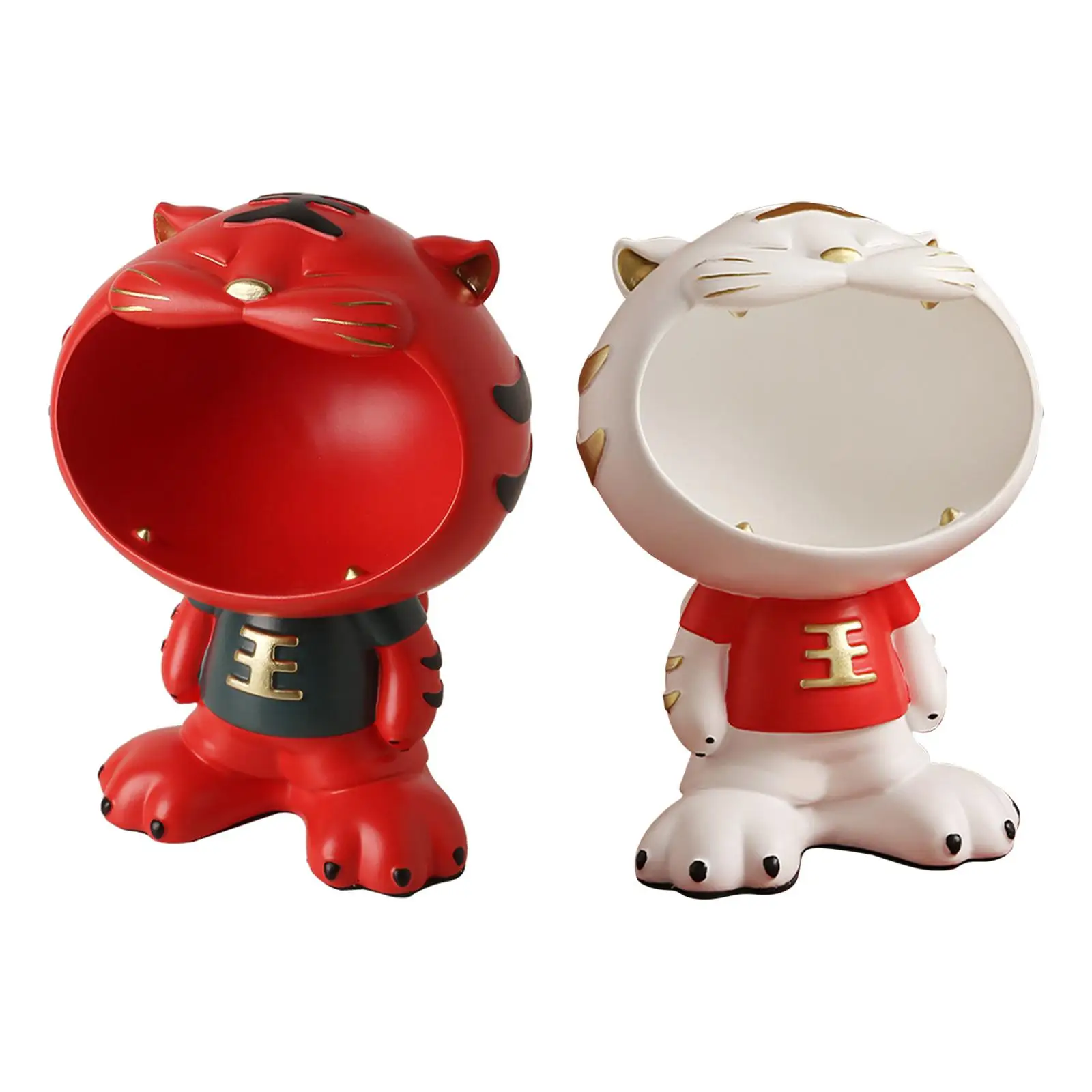 

Creative Key Storage Box Figurine Big Mouth Animal Tigers Ornaments Container for Living Room Home Entrance Furnishings Decor