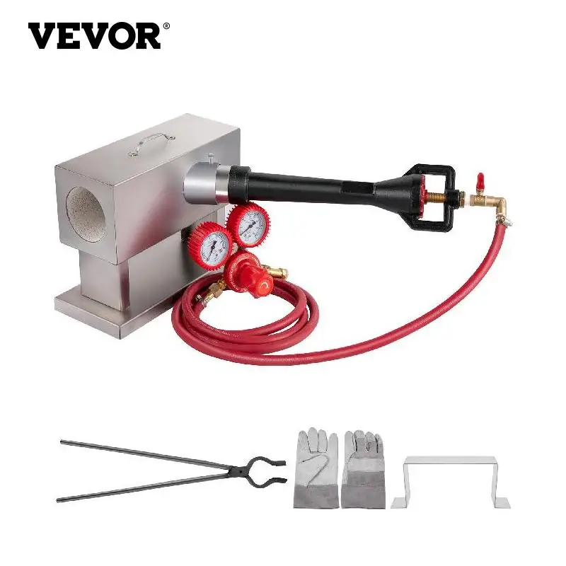

VEVOR Gas Propane Forge Blacksmithing Furnace Portable Single Burner Mullite 2300° F Temperature for Knife & Metal Tools Making