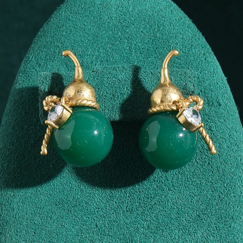 Серьги-гвоздики LOVE GREEN LIVE GREEN из горного хрусталя и меди