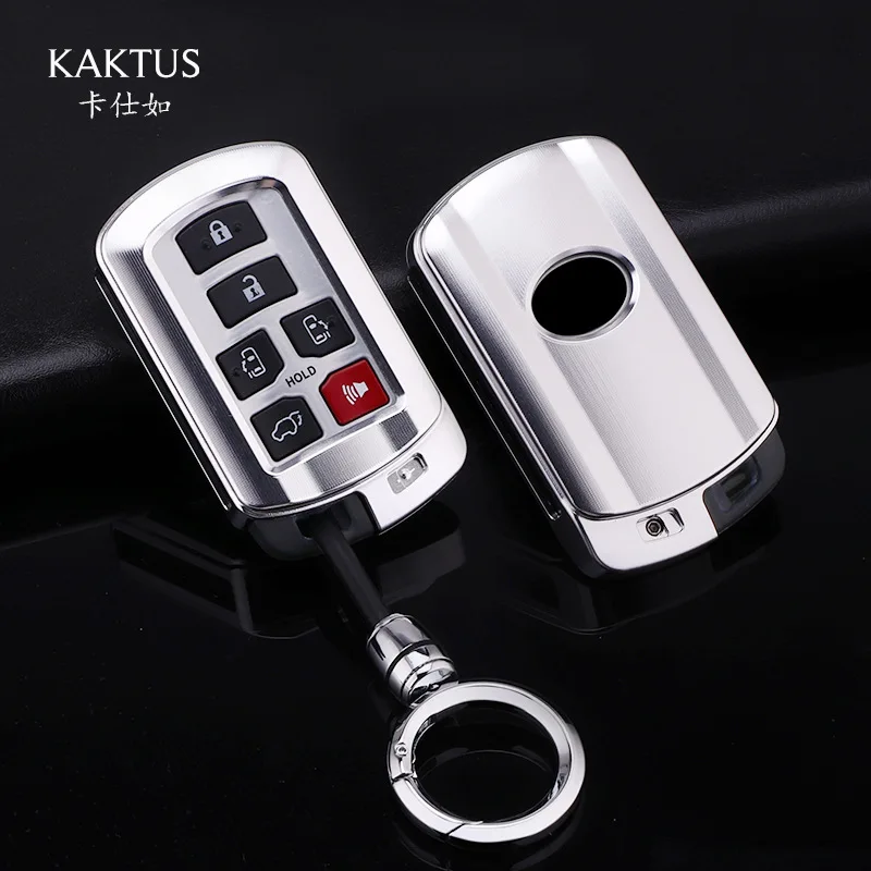 

Car Aluminium Alloy Key Holder Cover Case Shell For Toyota Sienna 2018 2019 2020 Key Bag Protector Accessories