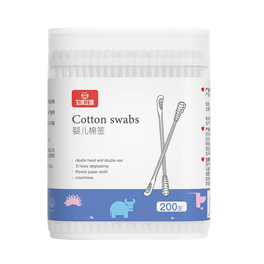 

Cotton Swab Foam Cleanser Baby Ear Stick Disposable Double-end Absorbent Cleaning Child Wax Swabs