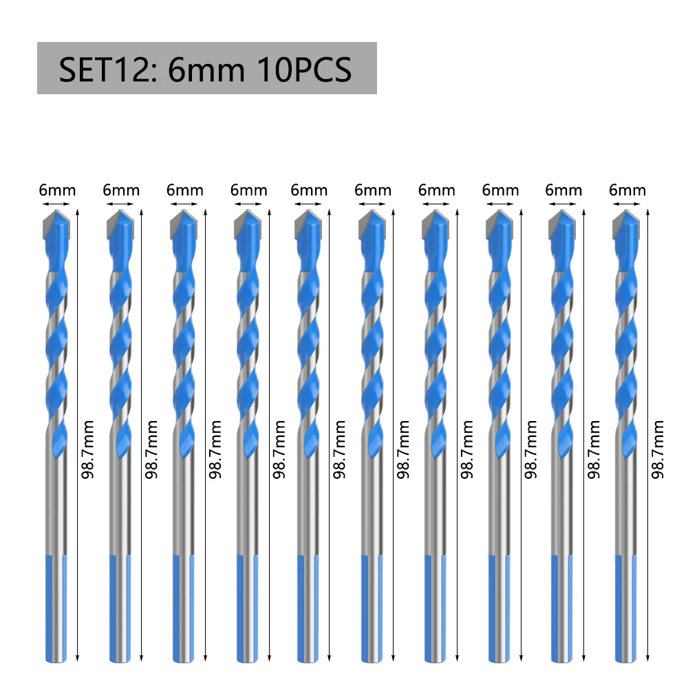 

3 4 5 6 8 10 12 мм Многофункциональное сверло для стекла Треугольные биты Керамическая плитка Бетон Кирпич Металл Нержавеющая сталь Дерево SJBWT
