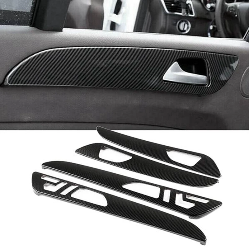 Carbon Fiber Car Interior Door Handle Panel Cover Trim Strip For Mercedes Benz W166 ML GL 2012-2015 GLS GLE 2016-2019
