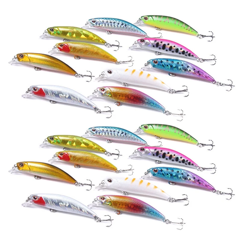 

20PCS Lot Lase Lure Internal Coloring Minnow Floating Fishing Lures Bass Crankbait 6Cm