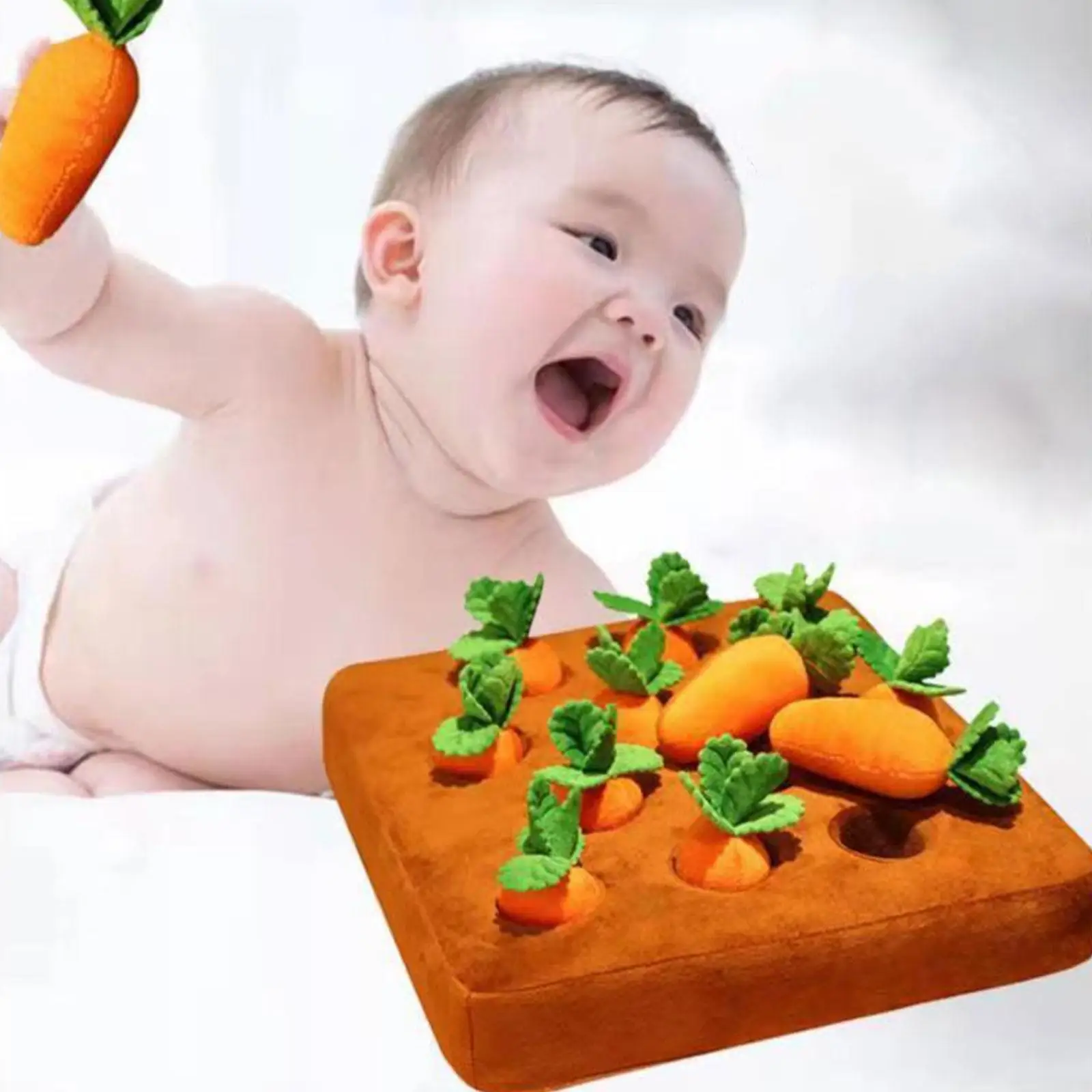 

Творческая плюшевая мягкая морковка, Мягкая Реалистичная интерактивная игрушка для овощей, Обучающие игрушки Монтессори, игра для сбора ур...