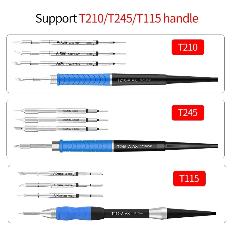 AIXUN Pawn Station с ручкой C210 C115 C245 для нагревательных элементов T3B T3A K Комплексный набор