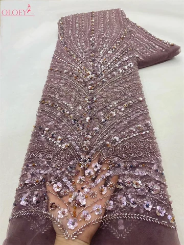 Модная элегантная французская вышивка, кружевная ткань из бисера, африканская нигерийская ткань с блестками для свадебного платья